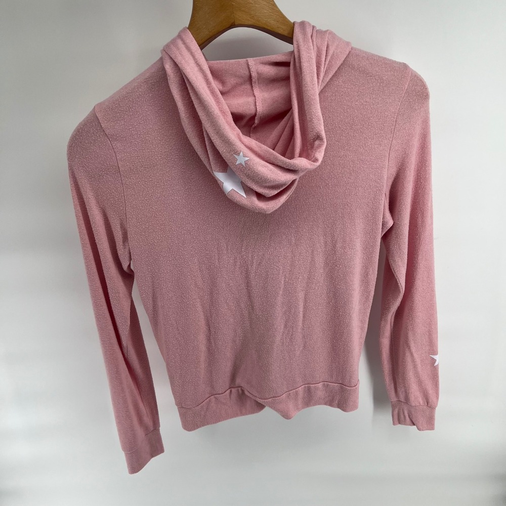 PINK Victoria's Secret Full Zip Up Hoodie Star Print Pink Women's Small S - Picture 3 of 9